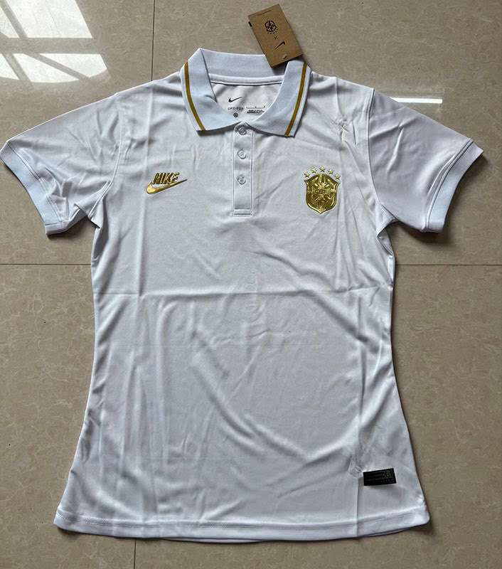 Brazil white polo Women Jersey S-2XL — foto 1