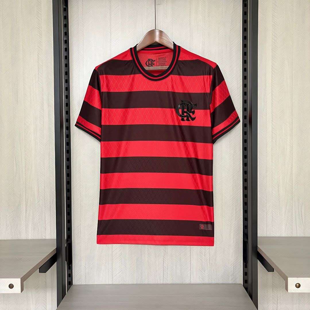 2627 Flamenco Red and Black Striped Special Edition S-4XL — foto 1
