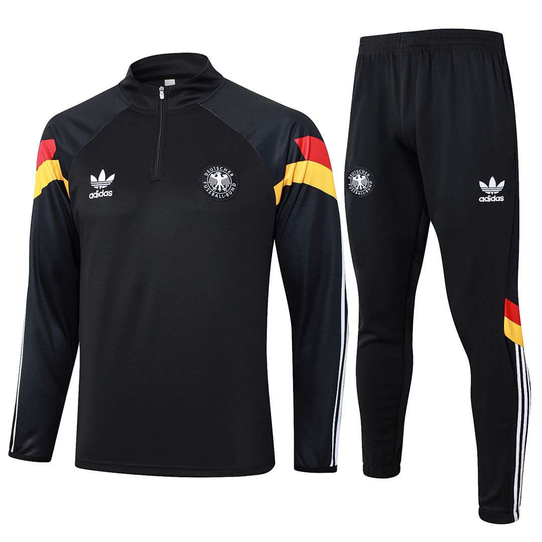 B914# 2425 German Black (Red and Yellow Sleeves) Half-Zipper Suit S-2XL — foto 1