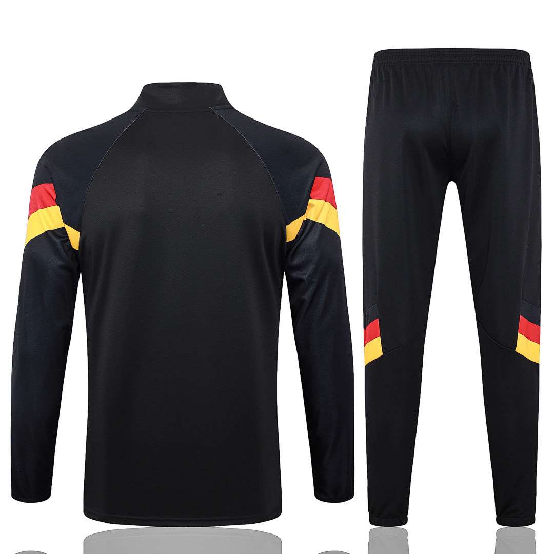 B914# 2425 German Black (Red and Yellow Sleeves) Half-Zipper Suit S-2XL — foto 2