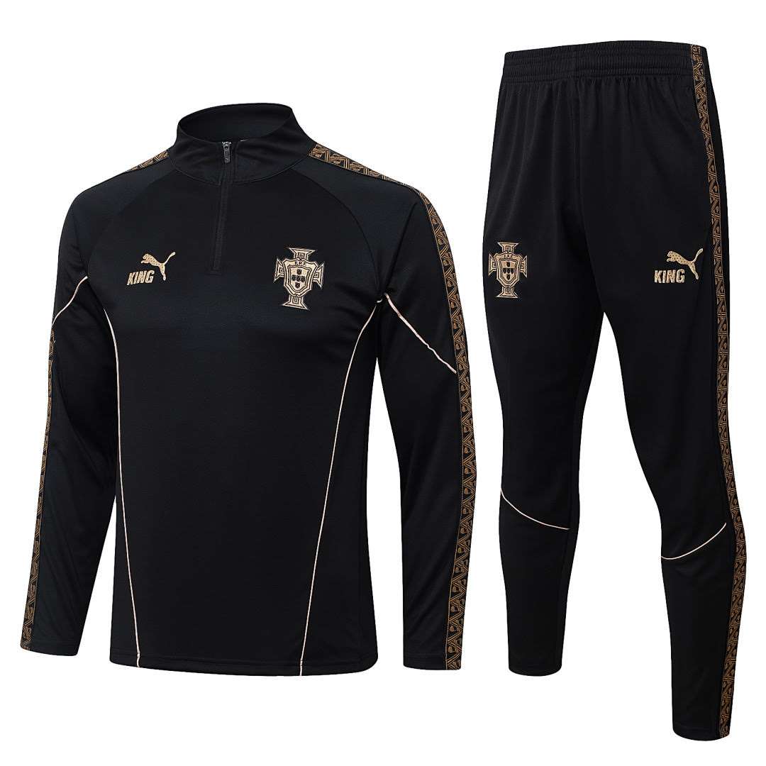 B26019# 2627 Portuguese Black Half-Zip Suit S-2XL — foto 1