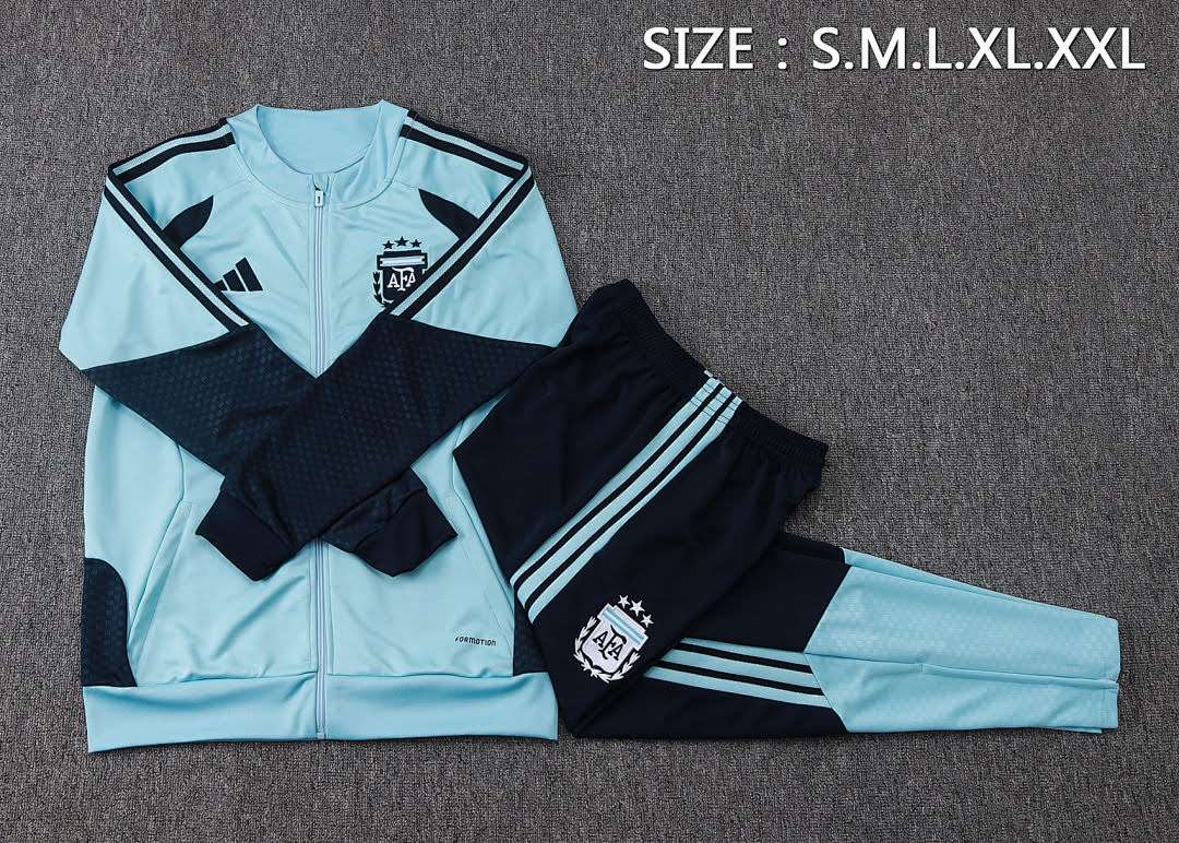 A26001# 2627 Argentina Sky Blue Long Zipper Suit S-2XL — foto 3