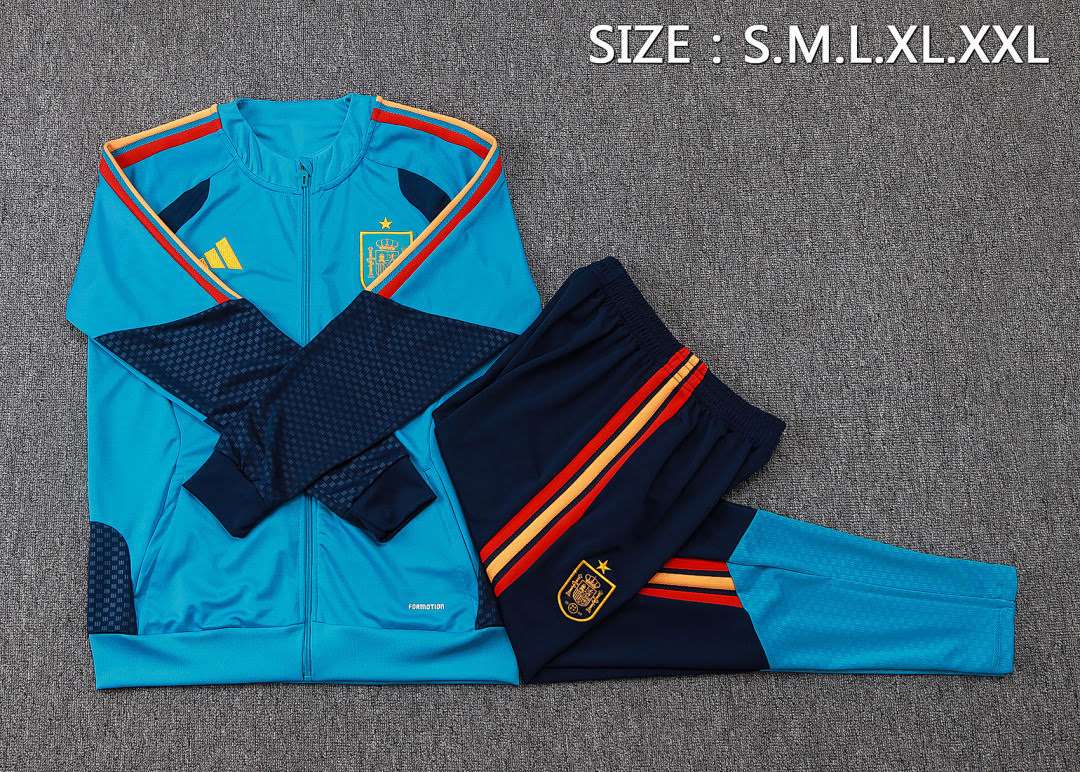 A26011# 2627 Spanish Blue Long Zipper Suit S-2XL — foto 3