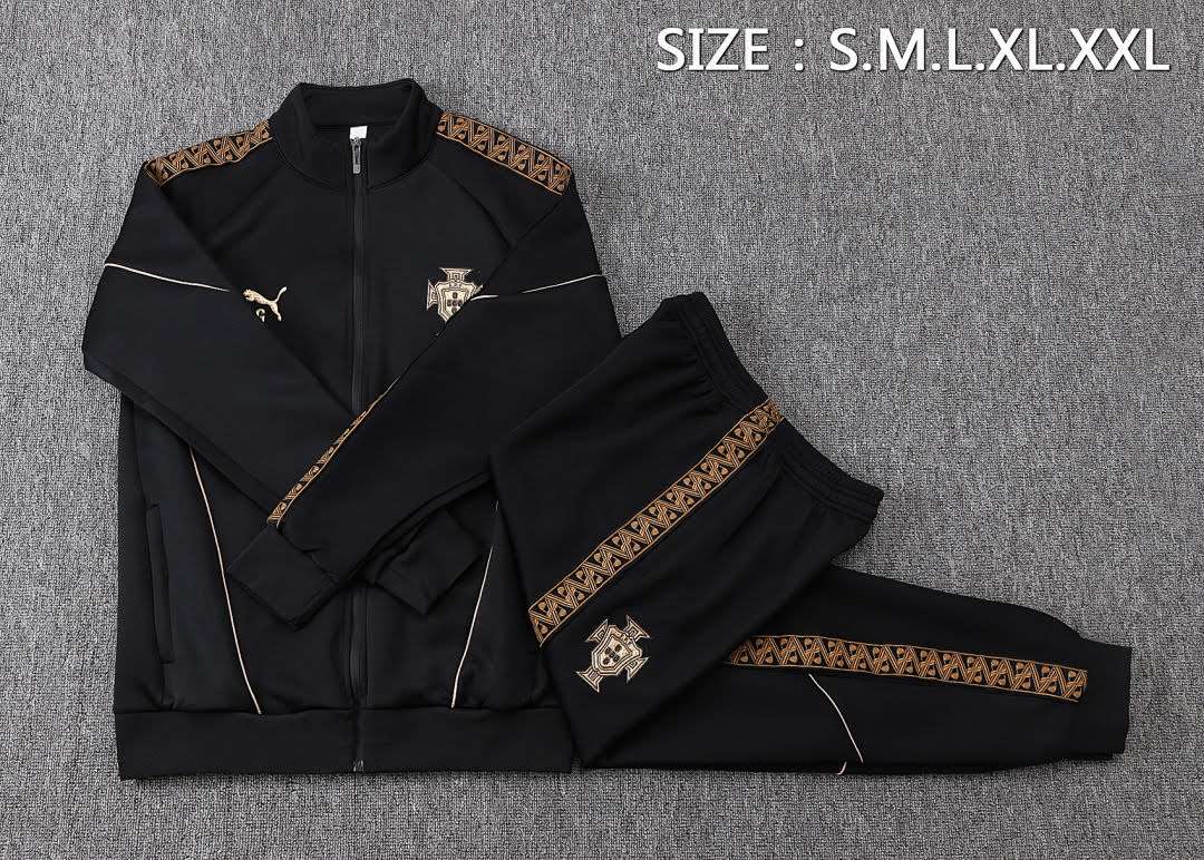 A26016# 2627 Portugal Black Long Zipper Suit S-2XL — foto 3