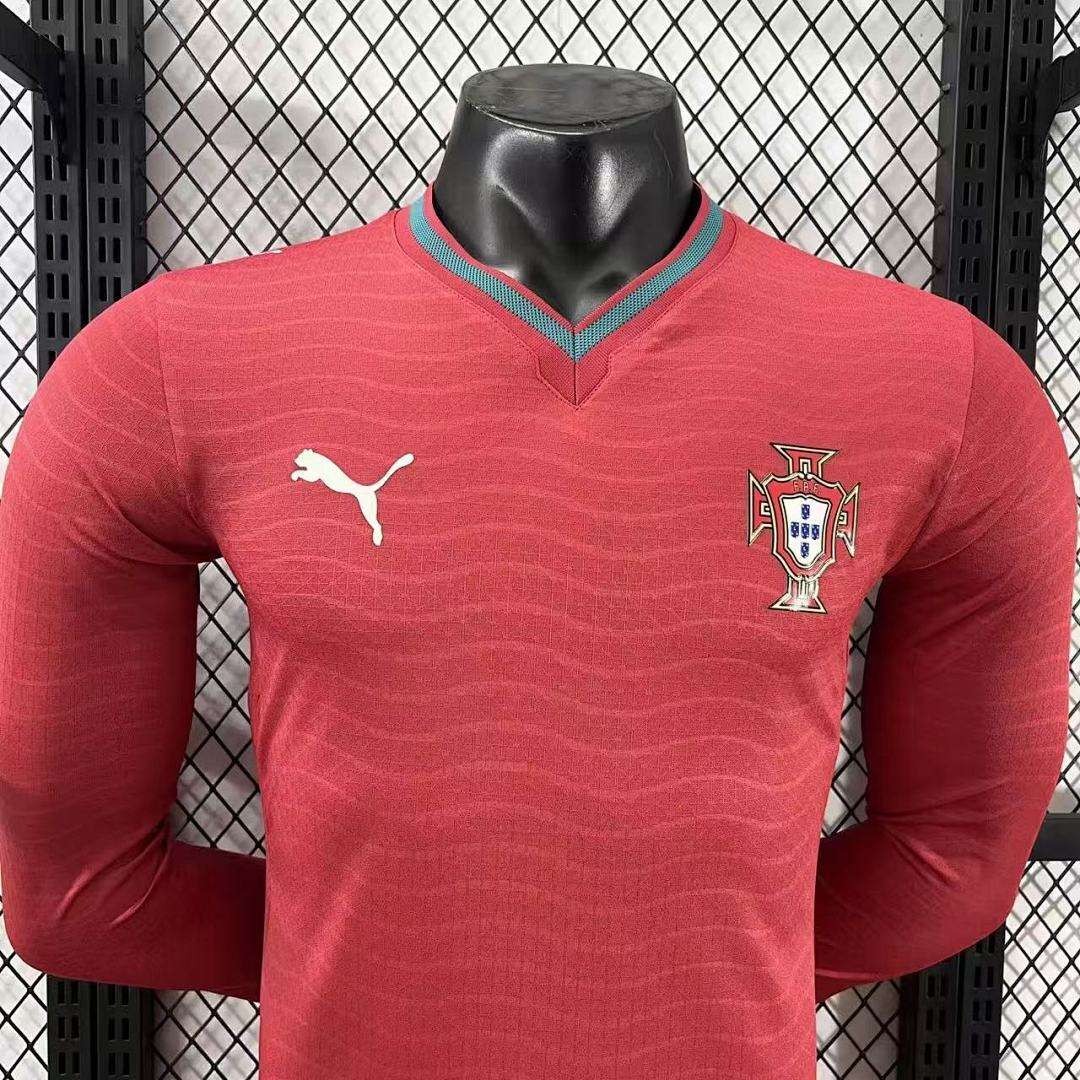 2627 Portugal home players long-sleeved shirts S-4XL — foto 2