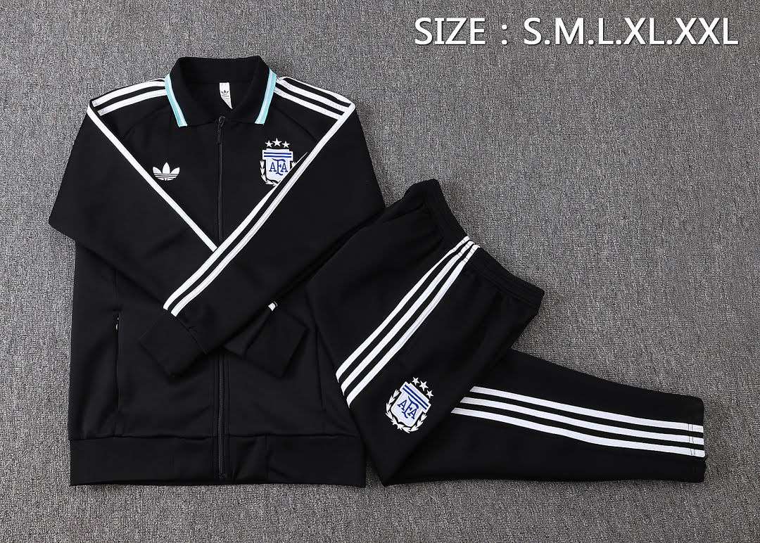 A26031# 2627 Argentina Black Long Zipper Suit S-2XL — foto 3