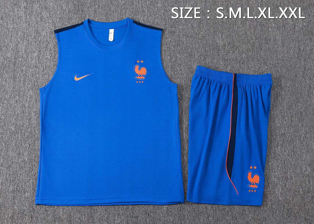 D26032# 2627 French-style blue vest set, sizes S-2XL — foto 3