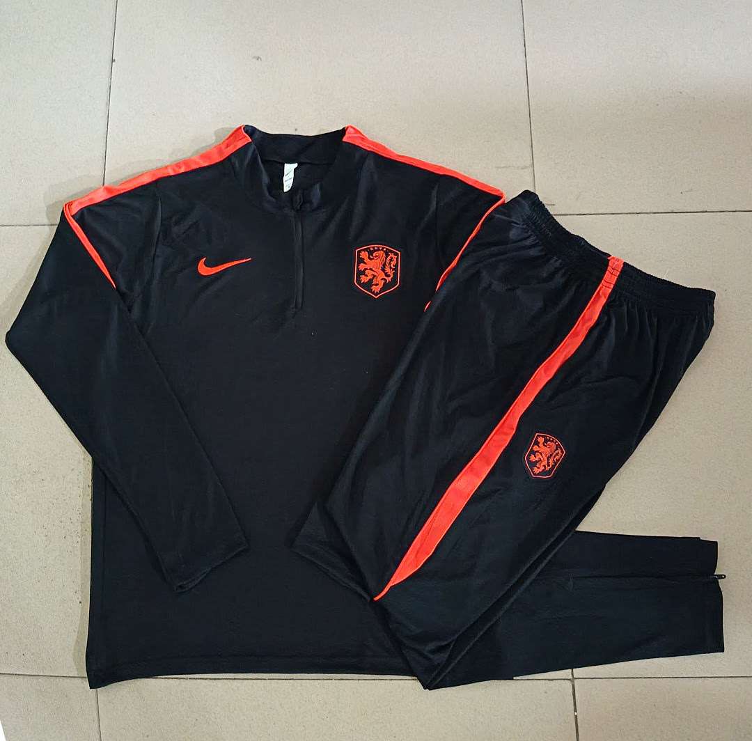 B26043# 2627 Netherlands Black Half-Zipper Suit S-2XL — foto 4