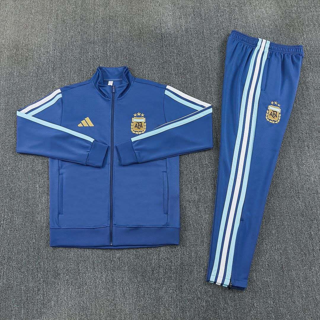 2627 Argentina Blue Long Zipper Suit S-2XL — foto 3