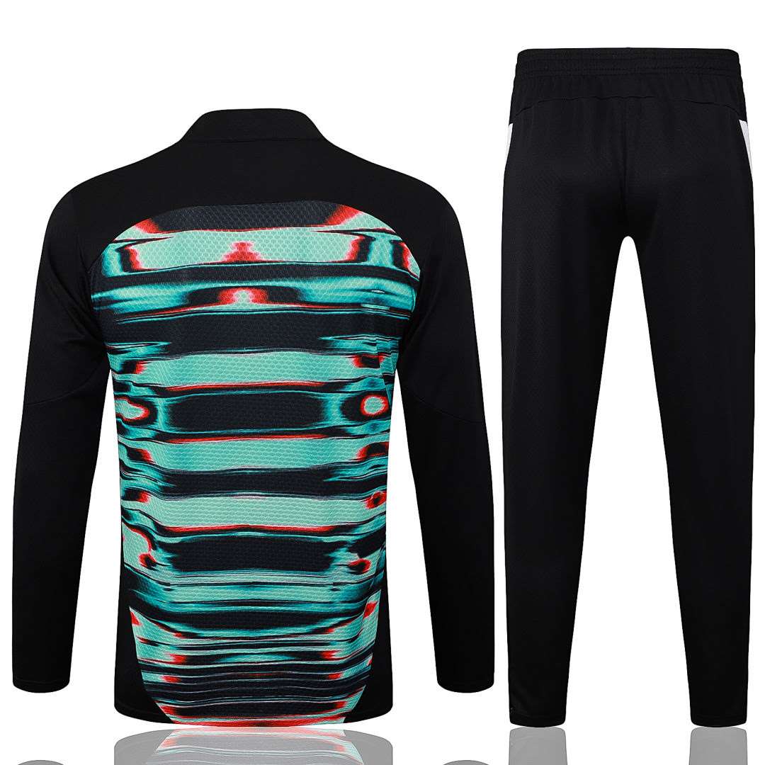 B2507#2526 Portuguese Black and Green Inkjet Half-Zip Set, Sizes S-2XL — foto 2