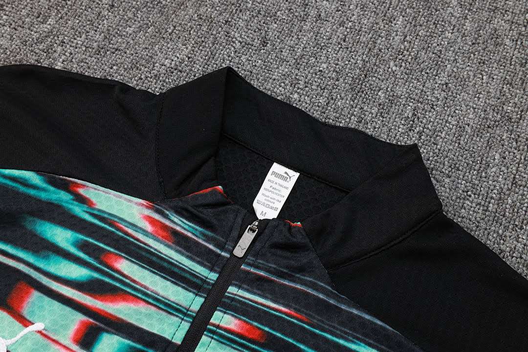 B2507#2526 Portuguese Black and Green Inkjet Half-Zip Set, Sizes S-2XL — foto 3