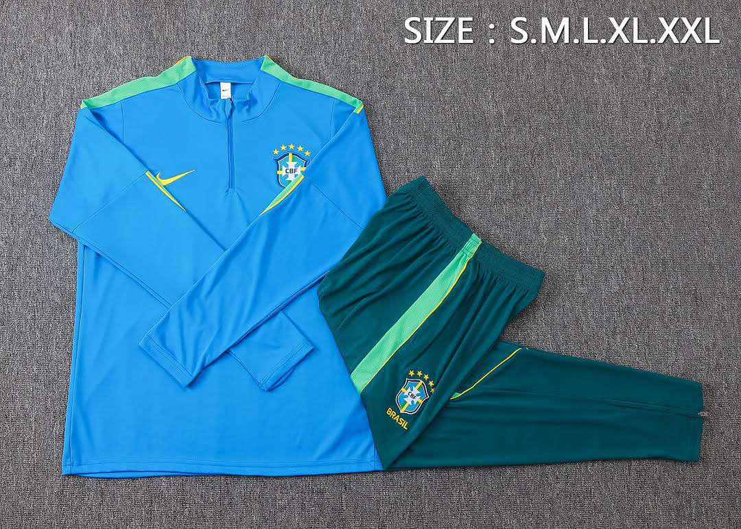 B26041# 2627 Brazilian Lake Blue Half-Zipper Set S-2XL — foto 3