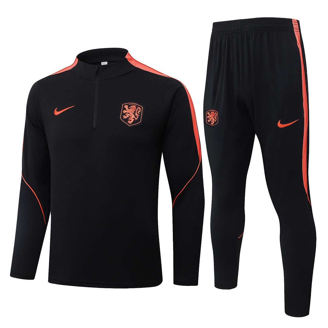 B26043# 2627 Netherlands Black Half-Zipper Suit S-2XL — foto 1