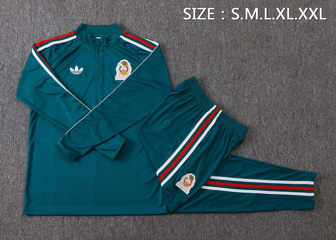 B26051# 2627 Mexican Dark Green Half-Zip Suit S-2XL — foto 3