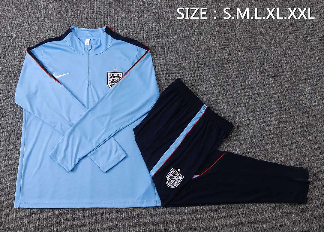 B26052# 2627 England Light Blue Half-Zip Suit S-2XL — foto 3