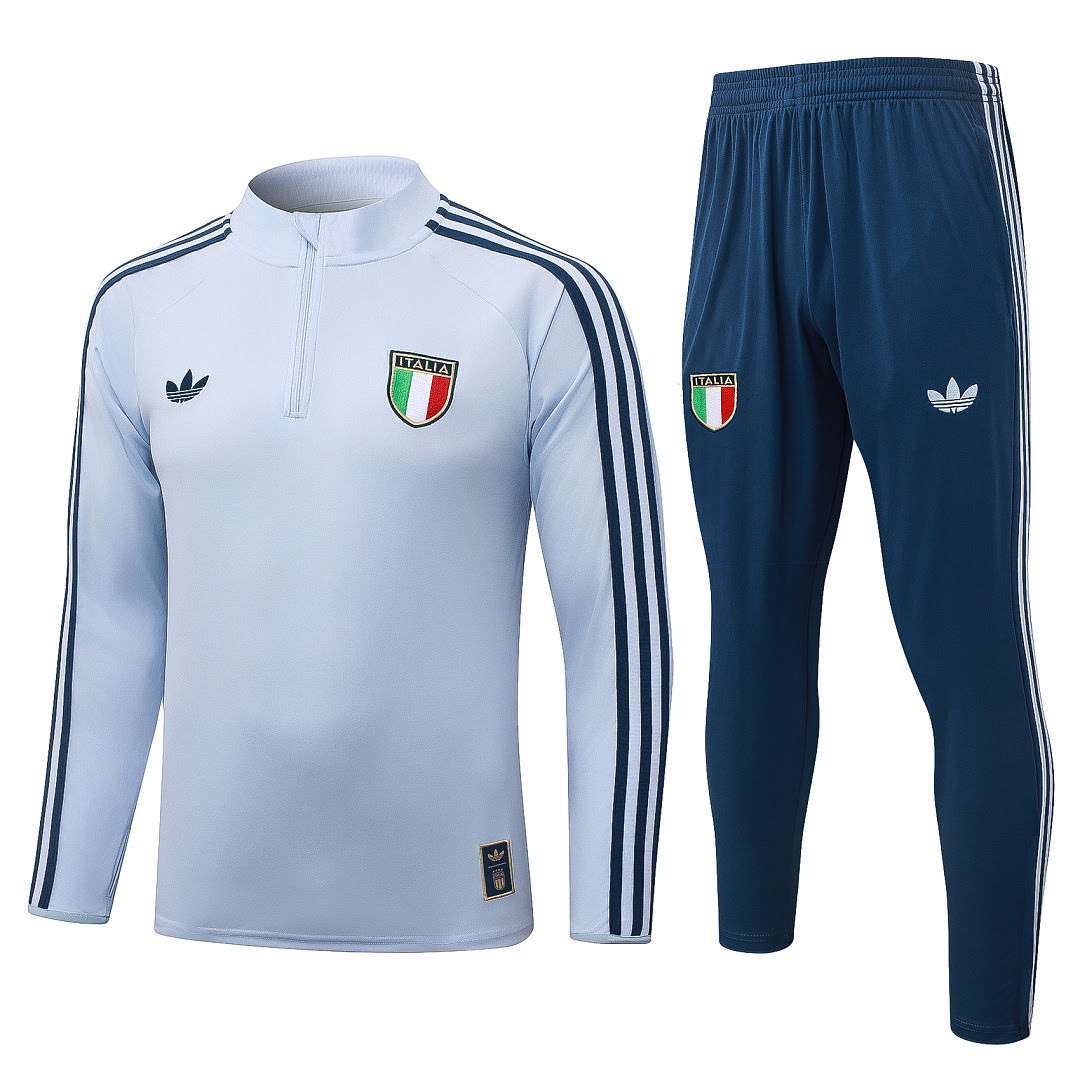 B26060# 2627 Italian Light Blue Half-Zip Suit S-2XL — foto 1