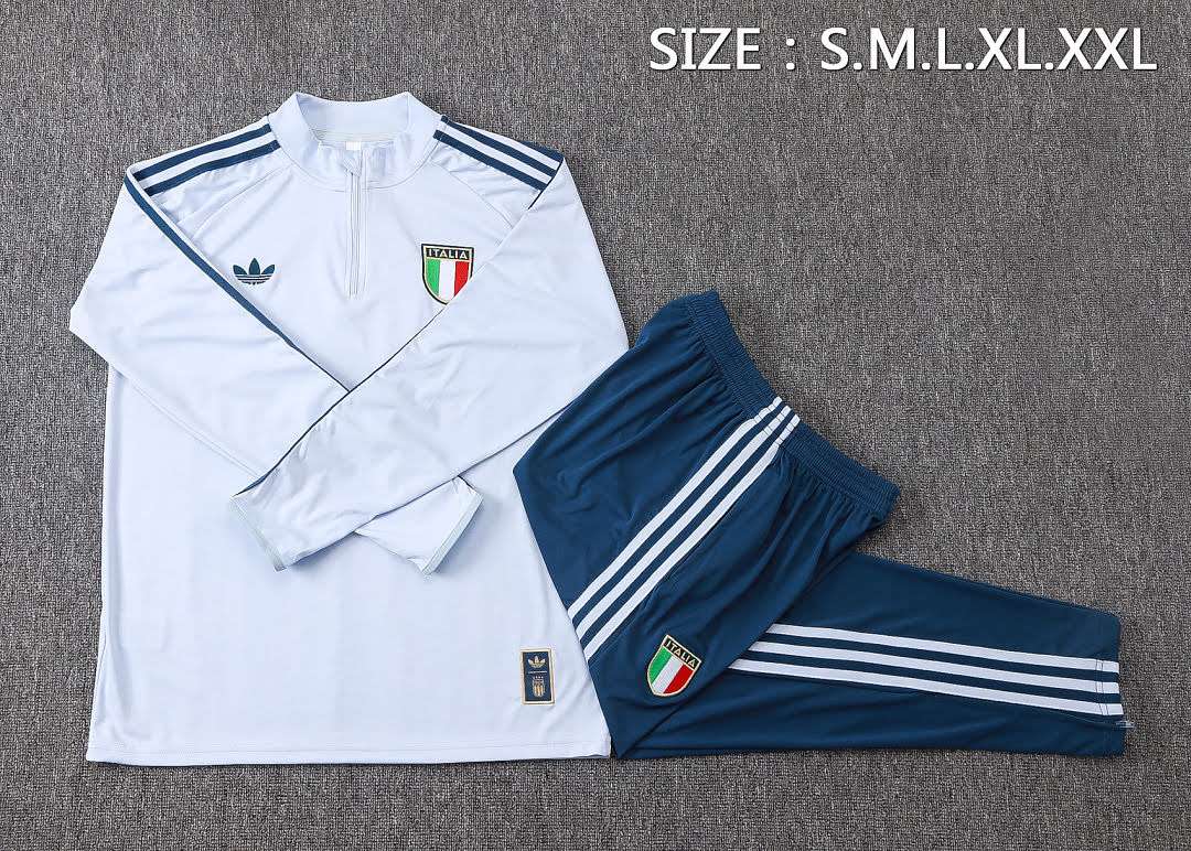 B26060# 2627 Italian Light Blue Half-Zip Suit S-2XL — foto 3