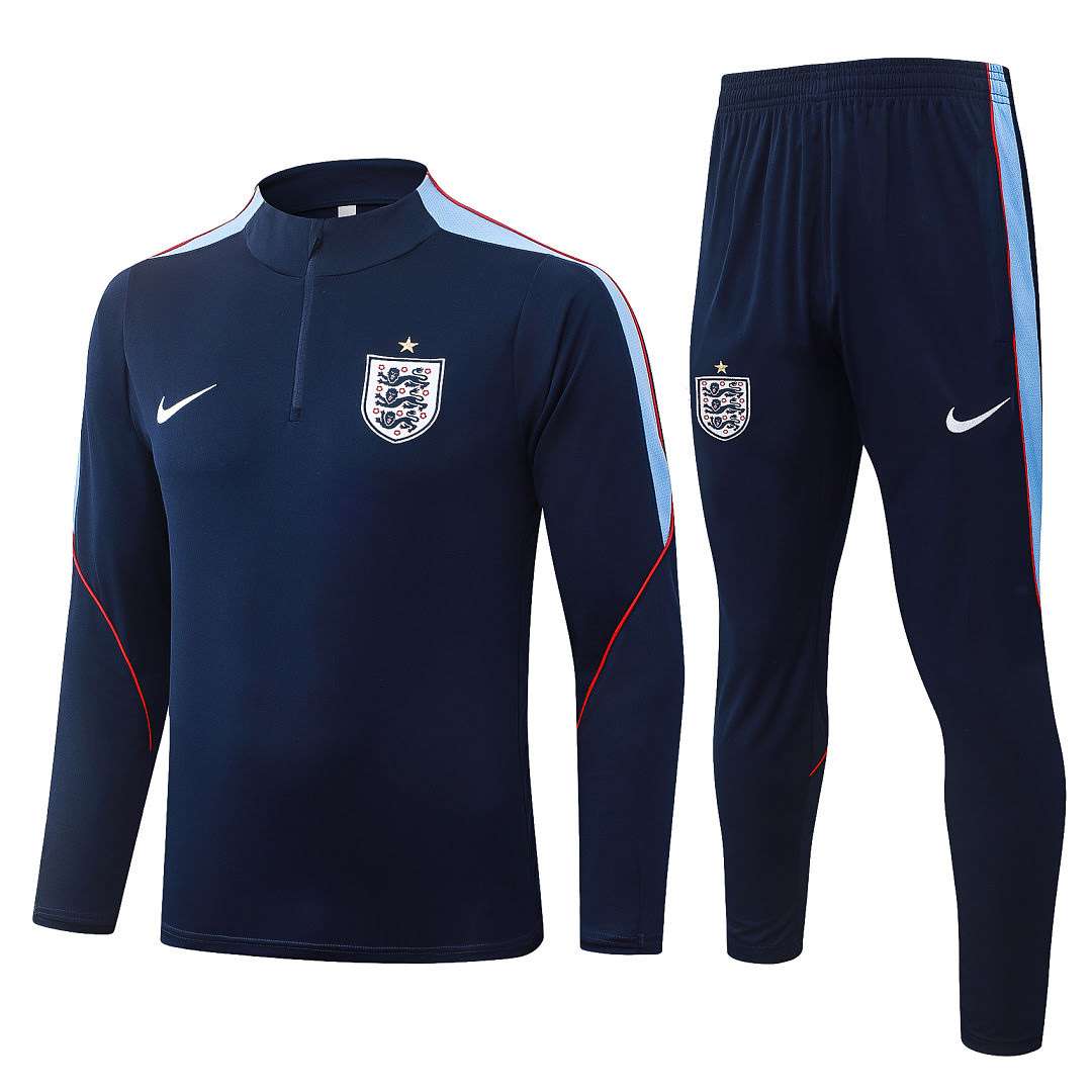 B26062# 2627 England Dark Blue Half-Zip Suit S-2XL — foto 1