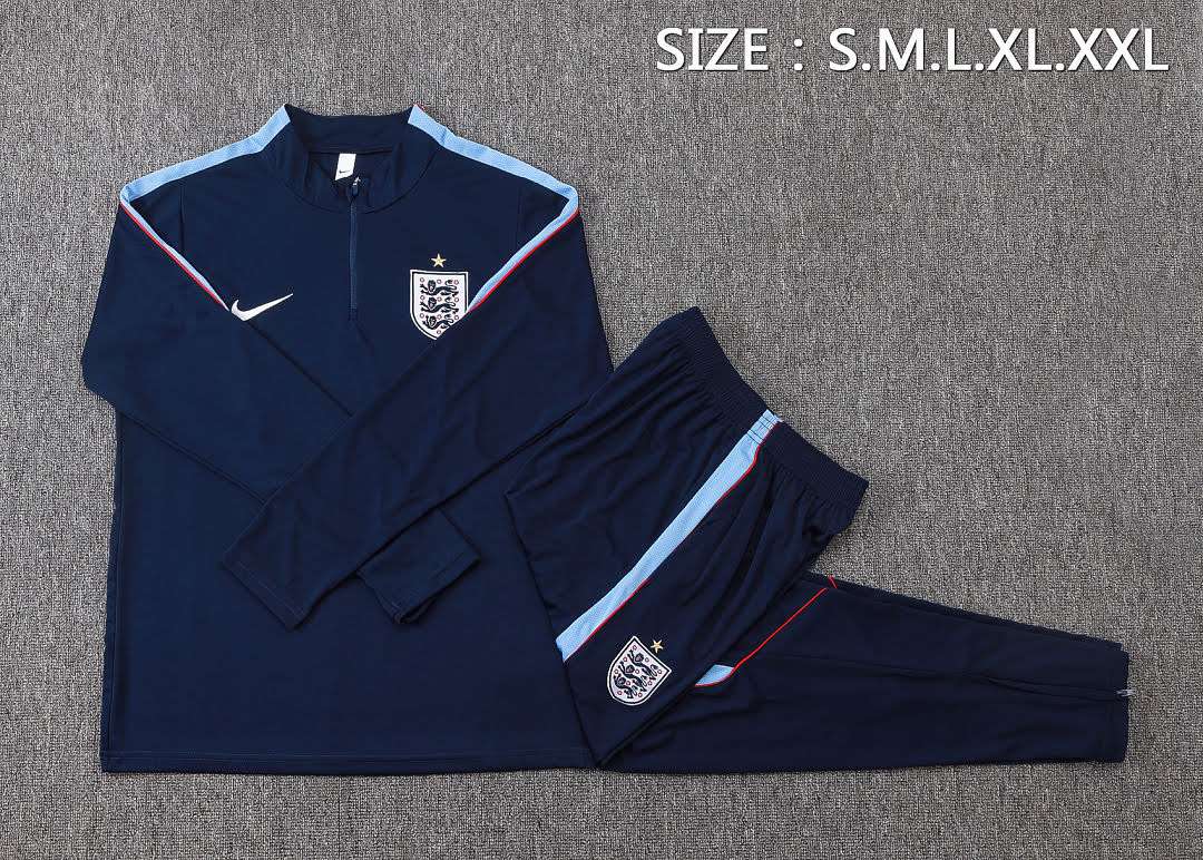 B26062# 2627 England Dark Blue Half-Zip Suit S-2XL — foto 3