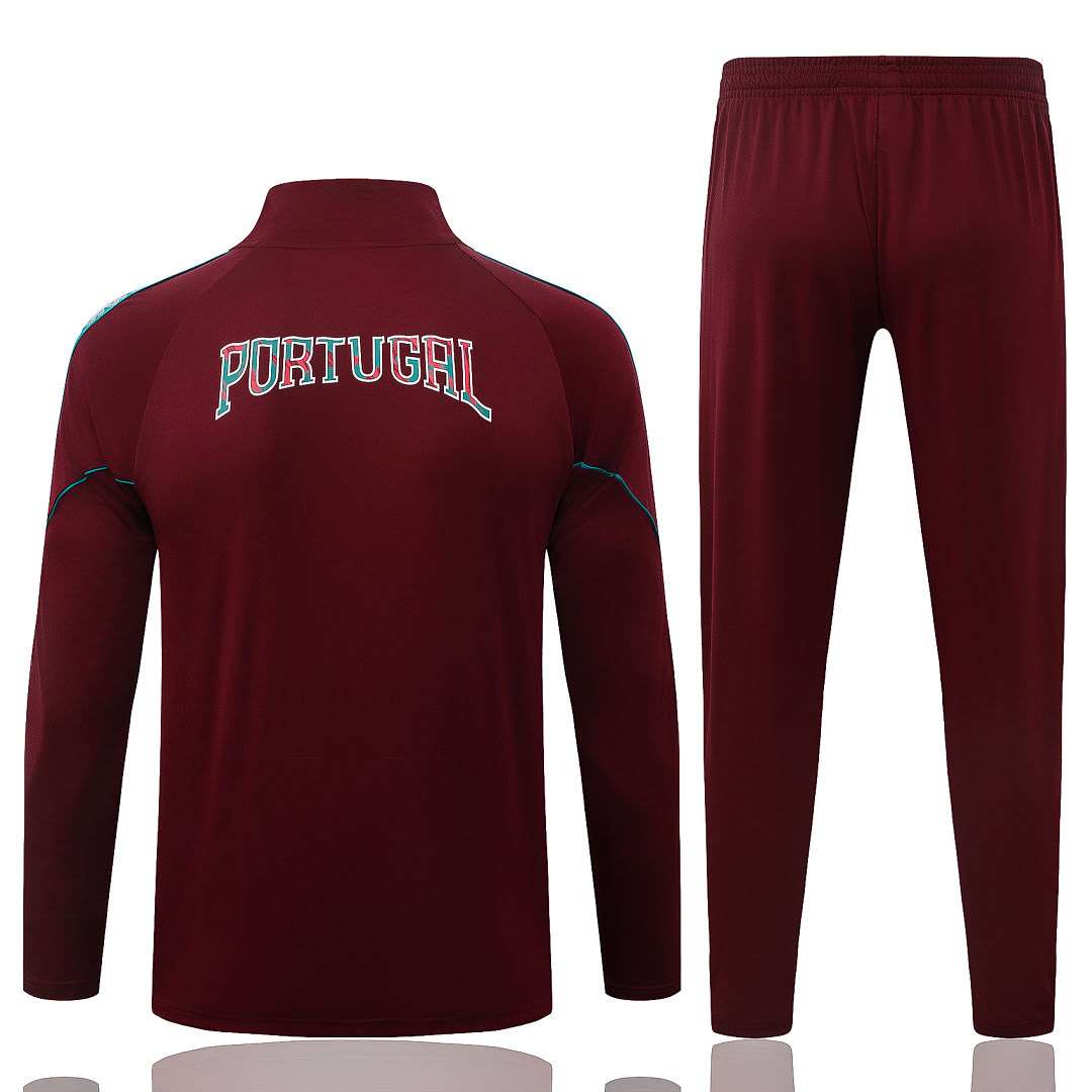 B26073# 2627 Portugal  maroon half-zip suit, sizes S-2XL — foto 2