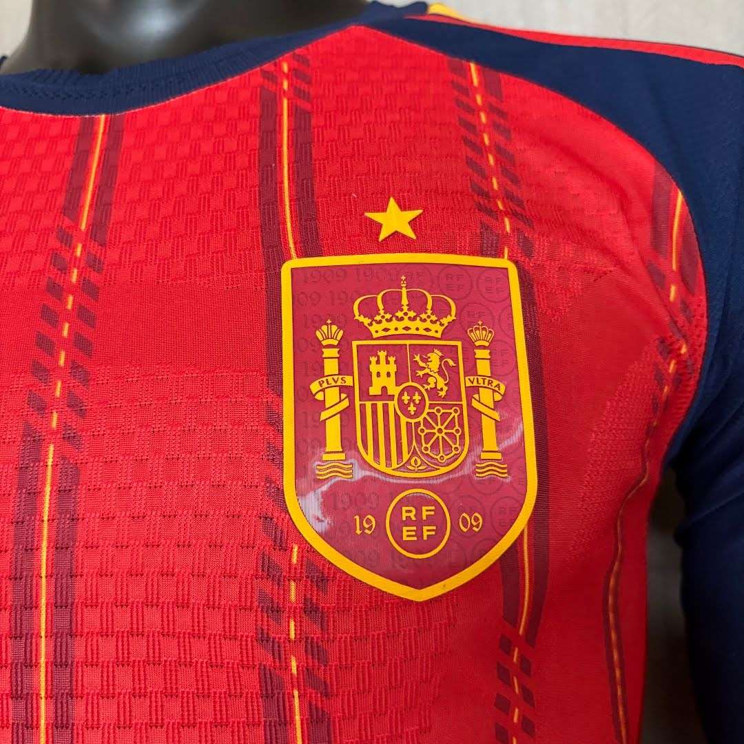 2627 Spain Home Long-Sleeve Player Jersey S-4XL — foto 5