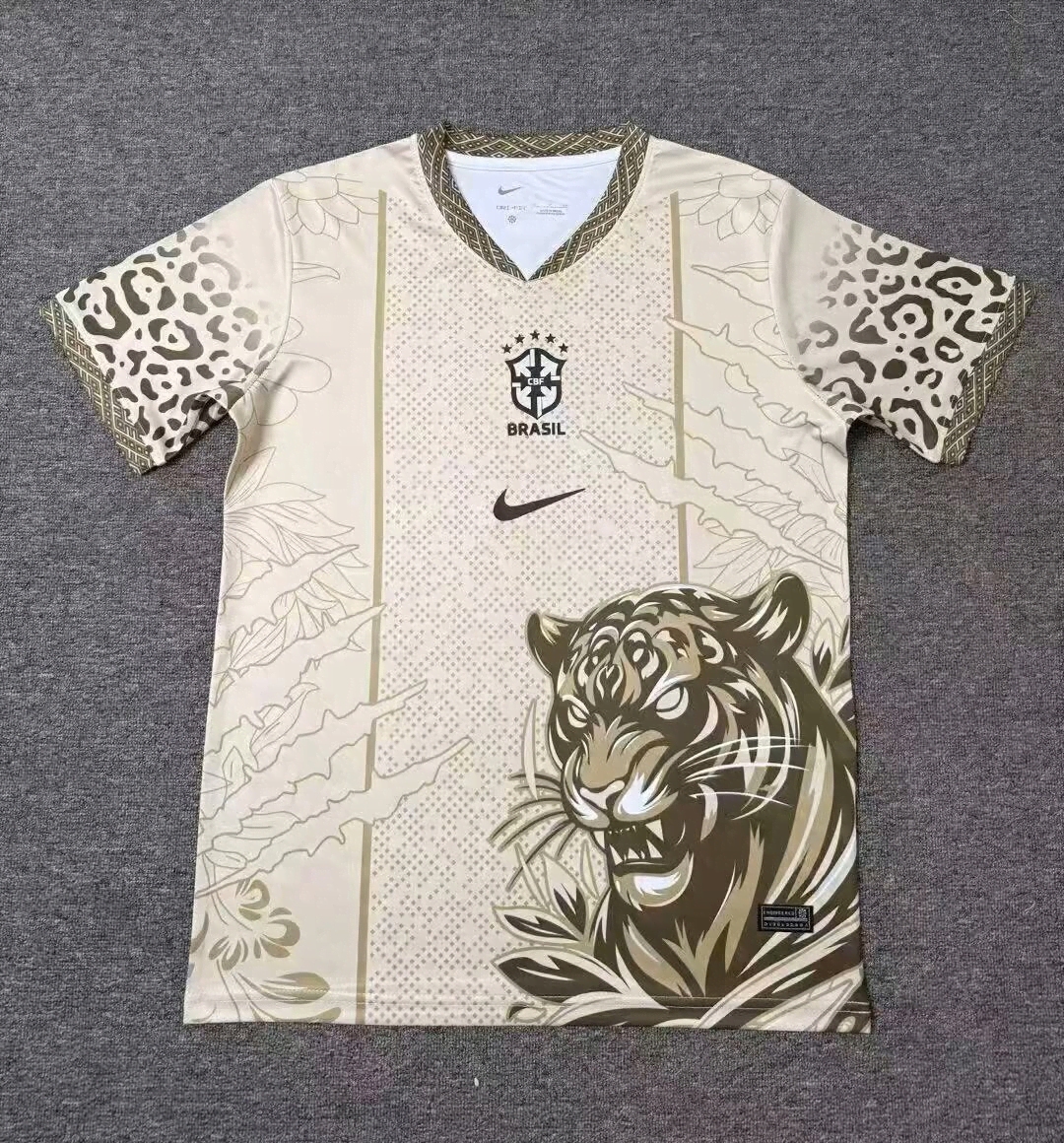 2627 Brazil Special Edition Gold Tiger Jersey S-4XL — foto 1