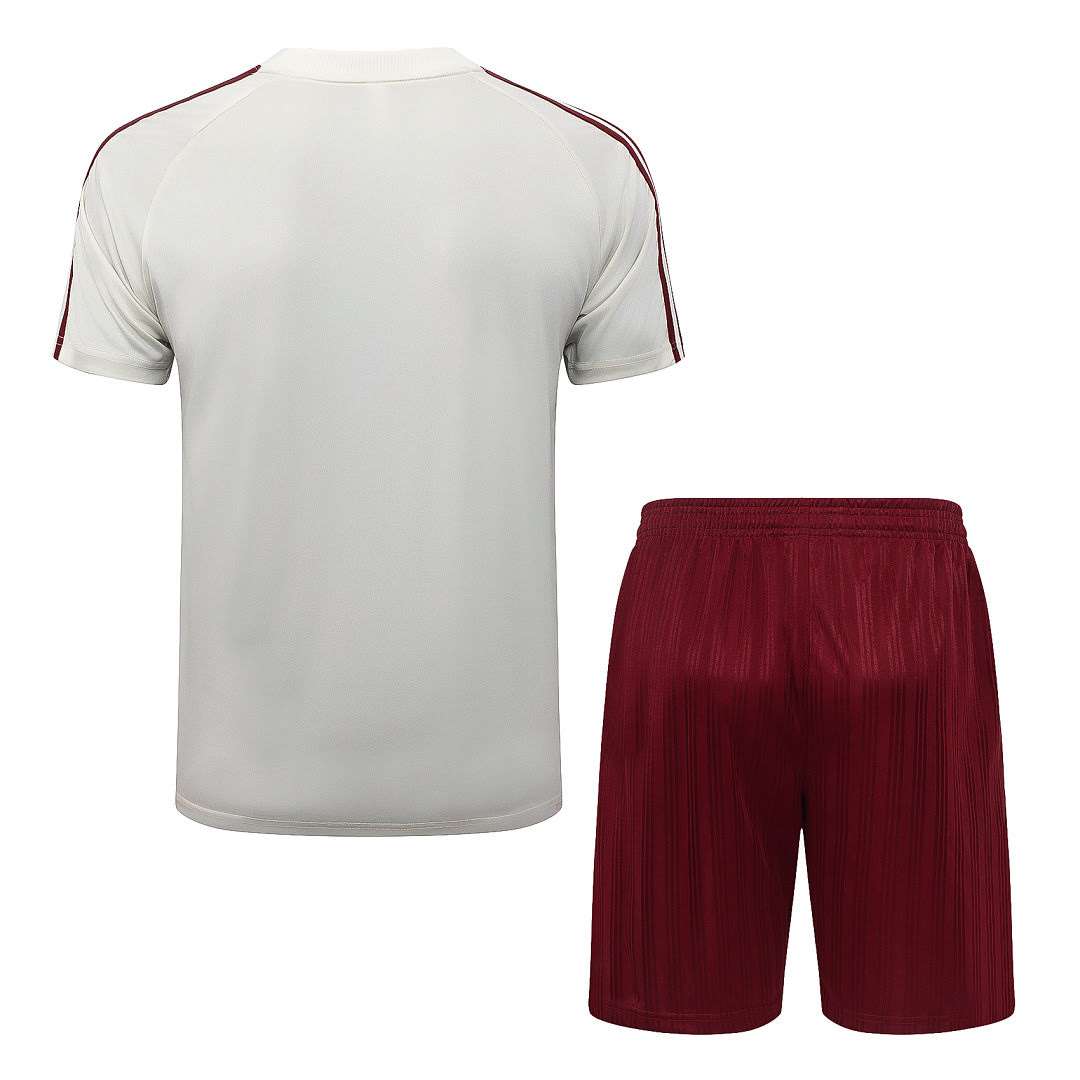 J26040# 2627 Spanish off-white short-sleeved suit, size S-2XL — foto 2