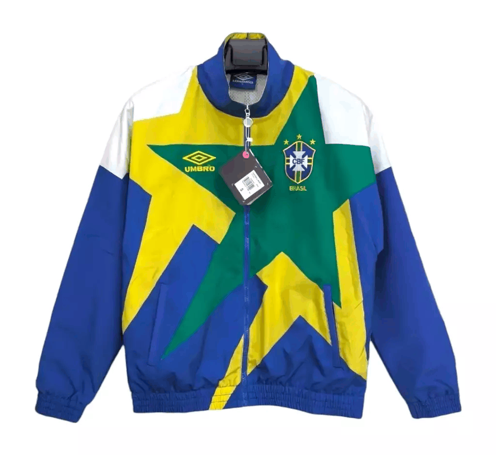 Brazil 1994 Retro Windbreaker Jacket - White/Green/Blue — foto 1