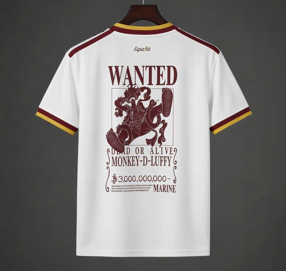 2627 Spain x One Piece  Away Special Printing Jersey S-4XL — foto 2