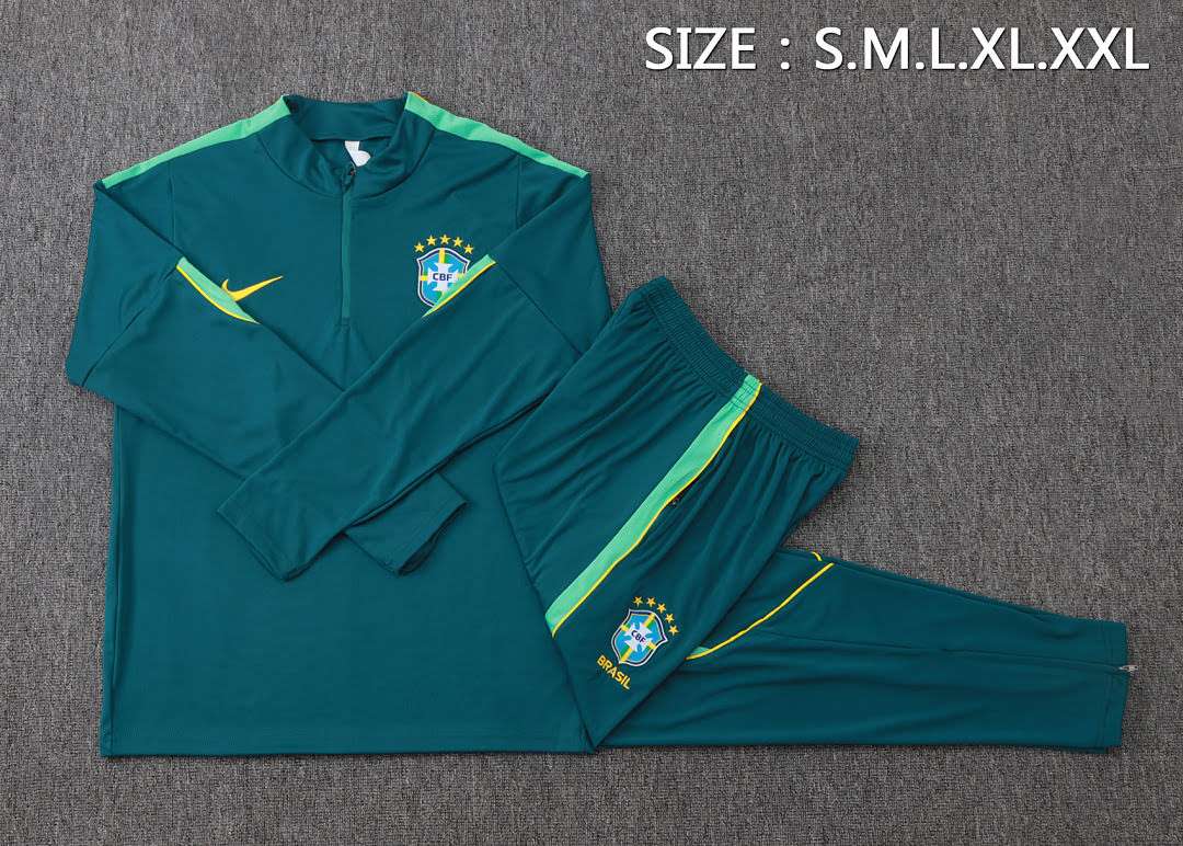 B26076# 2627 Brazilian Dark Green Half-Zip Set S-2XL — foto 5