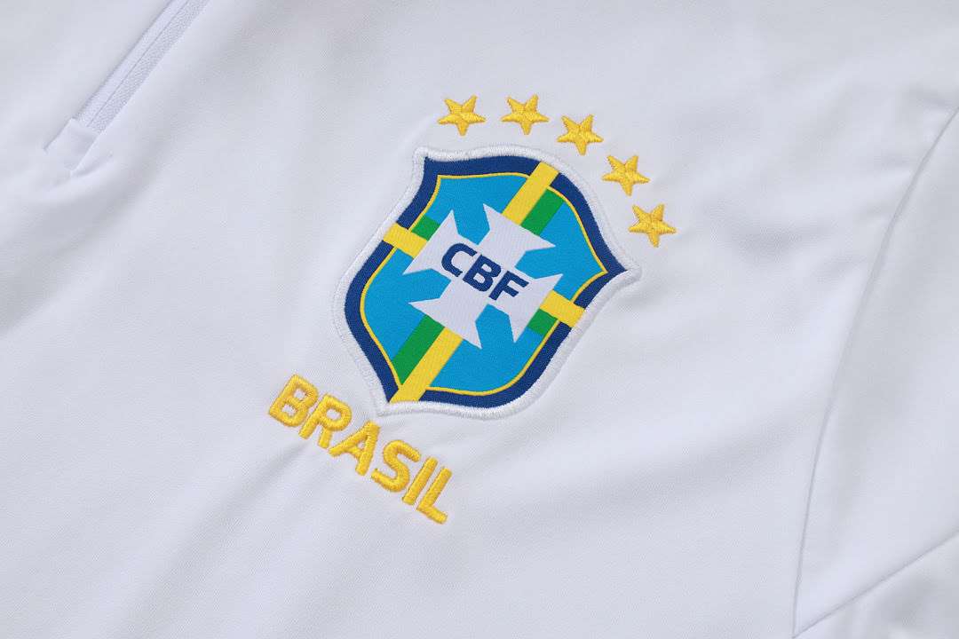 B26078# 2627 Brazil White Half-Zipper Suit S-2XL — foto 3