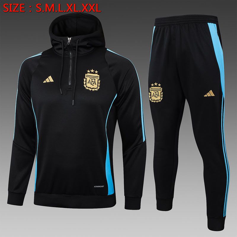 F593 2425 Argentina Hoodies black kids kit P-2XL