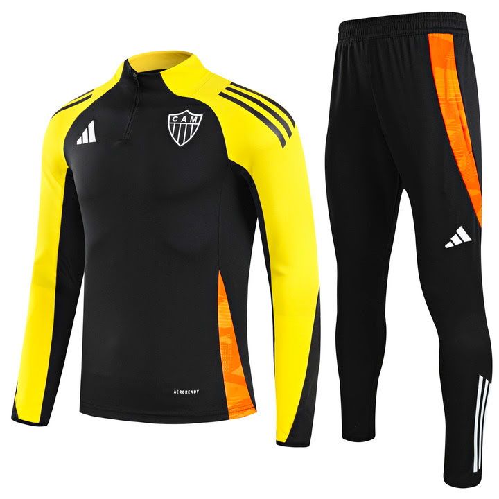 2526 Atletico Mineiro half zipper  black and yellow S-XXL