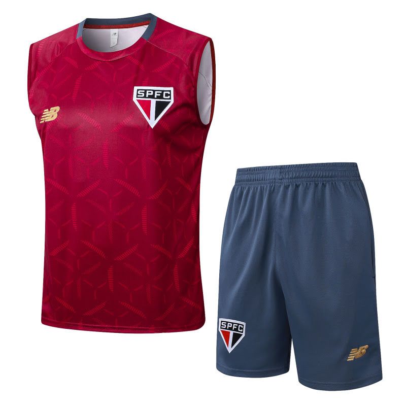 D25115# 2526 Sao Paulo Deep Red Inkjet Vest Suit S-2XL