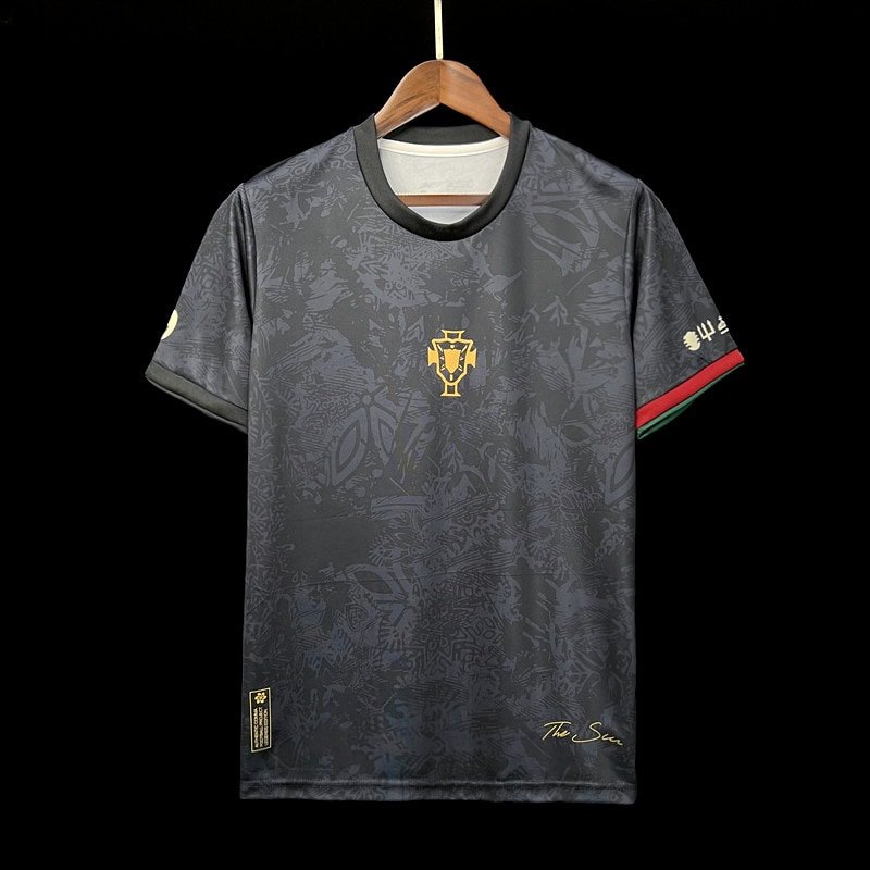 2324 Portugal black soccer jersey size S-2XL AT318
