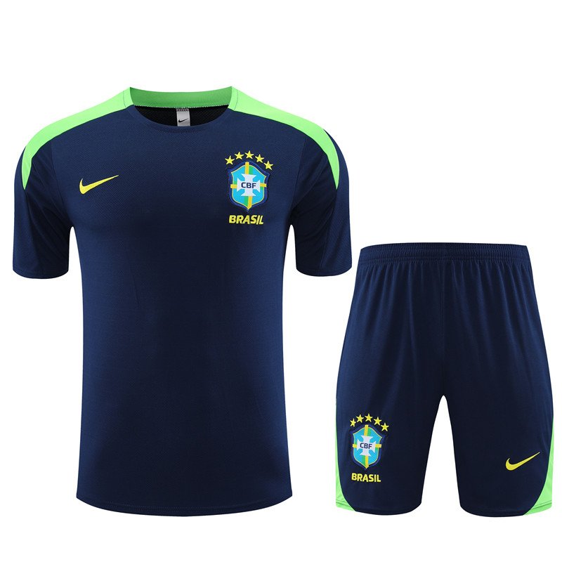 2425 Brazil deep blue T shirt training suit S-XXL