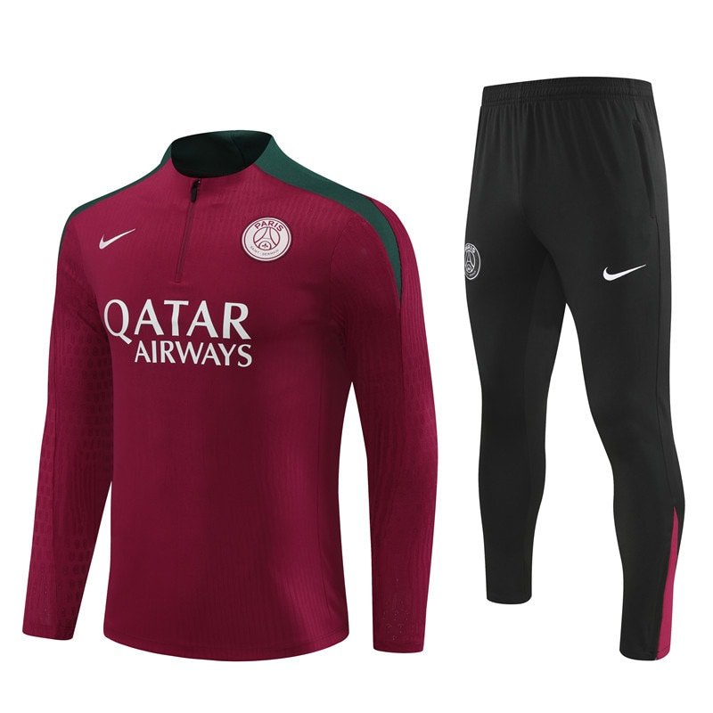 2425 PSG short zipper half zipper player red kit S-XXL