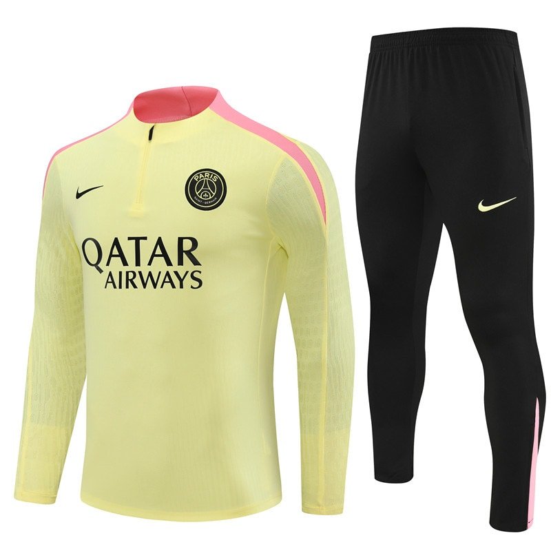 2425 PSG short zipper half zipper player yellow kit S-XXL