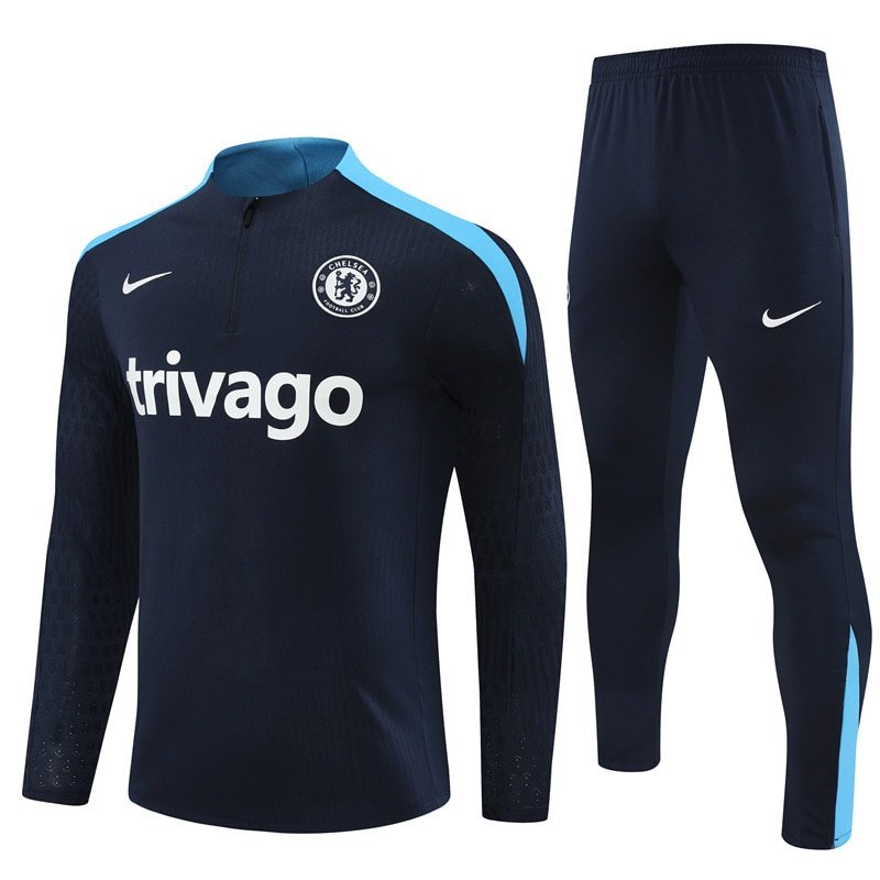 2425 Chelsea short zipper half zipper player deep blue kit S-XXL1