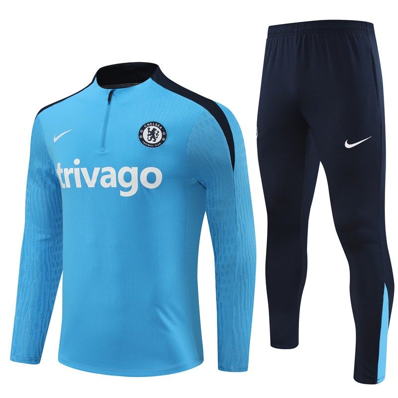 B799 2425 Chelsea short zipper half zipper player lake blue kit S-XXL