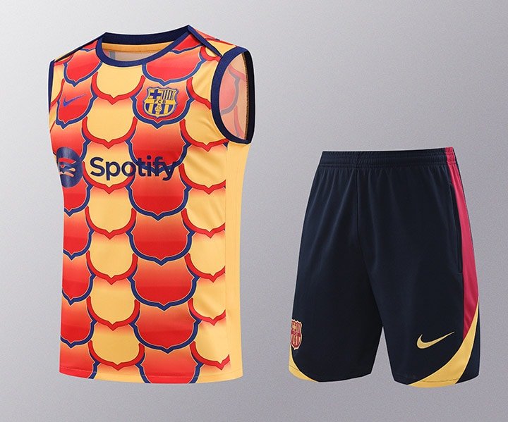 2425 Barcelona training suit vest yellow flower S-XXL