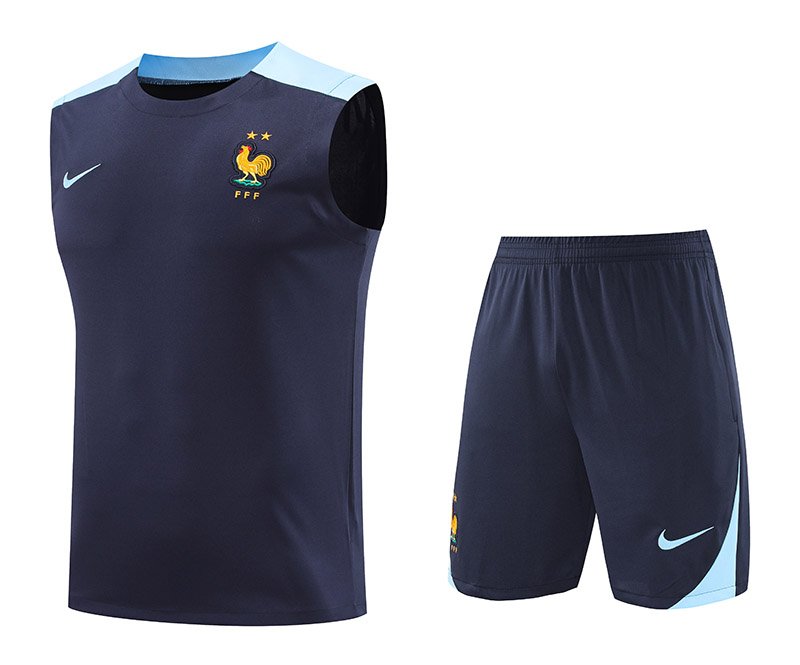 24/25 French Blue Training kit deep blue vest S-XXL