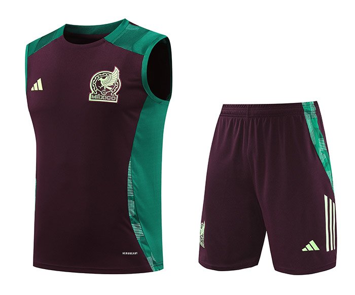 2425 Mexico deep red and green vest kit S-XXL