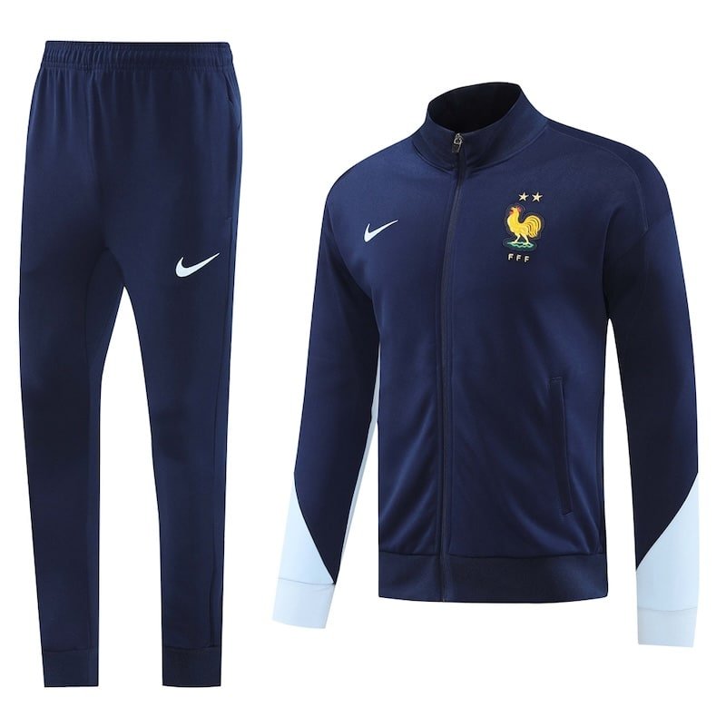 2024 France Royal Blue long zipper Suit S-2XL
