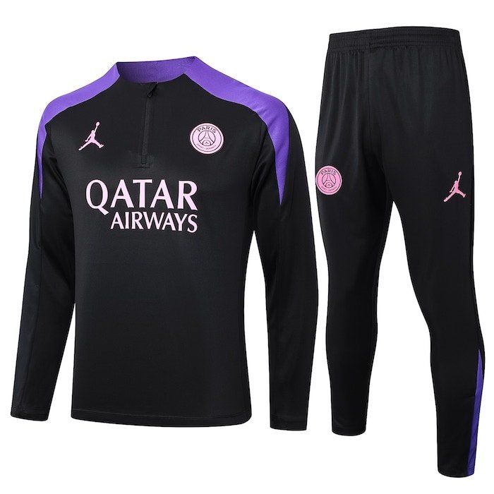 B920 2425 half zipper PSG training suit black purple KIT S-XXL