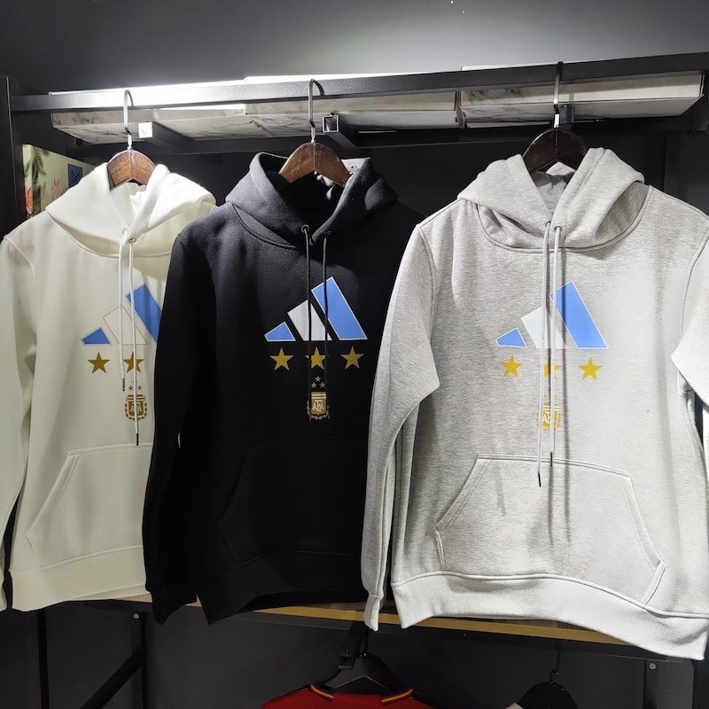 3 Star Argentina Football Plush Sweatshirt S-3XL