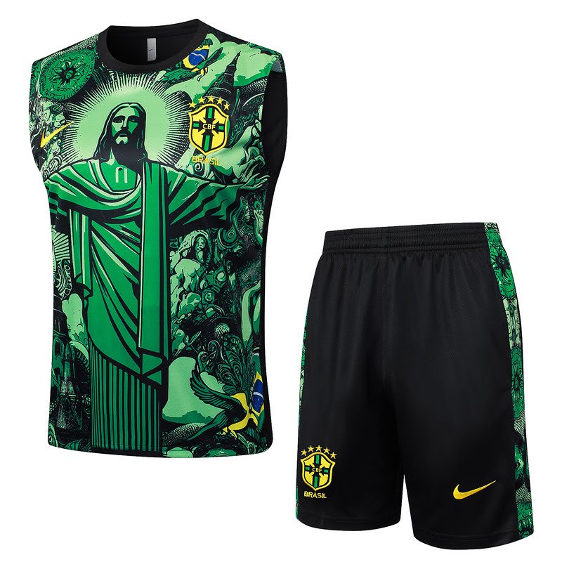 D1229 2425 Brazil green vest training suit S-XXL