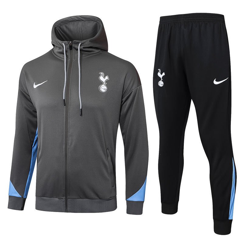 F604 2425 Tottenham Hotspur long zipper gray with cap kit S-XXL