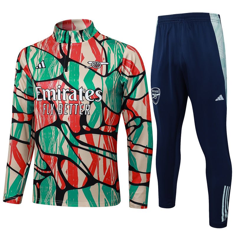 B989 2425 half zipper Arsenal red with green S-XXL