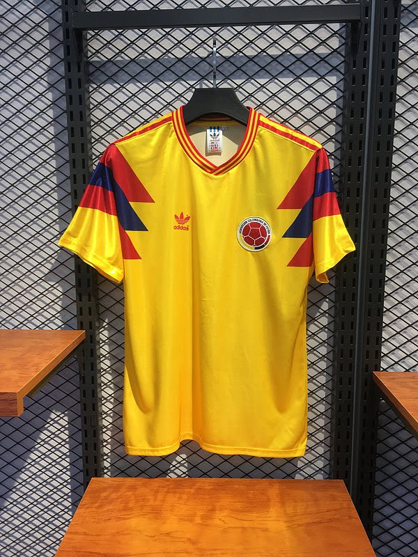 Colombia 1990 Home Retro Soccer Jersey